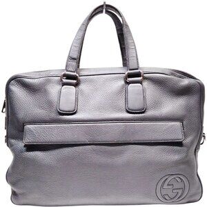 (L5) Gucci Hand Bag Gray Leather